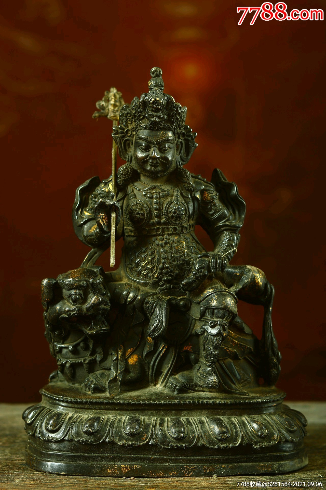 铜鎏金一尊财宝天王_铜像/铜佛像_图片鉴赏_收藏价格_7788铜器收藏