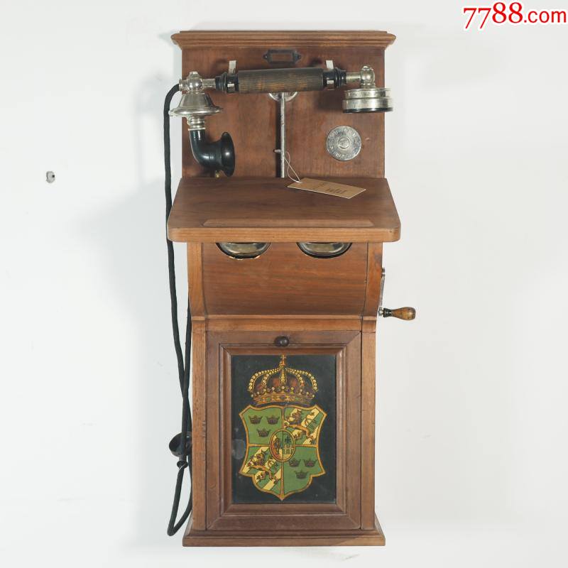 西洋古董壁挂式1910年瑞典爱立信磁石手摇老式电话机民国上海怀旧