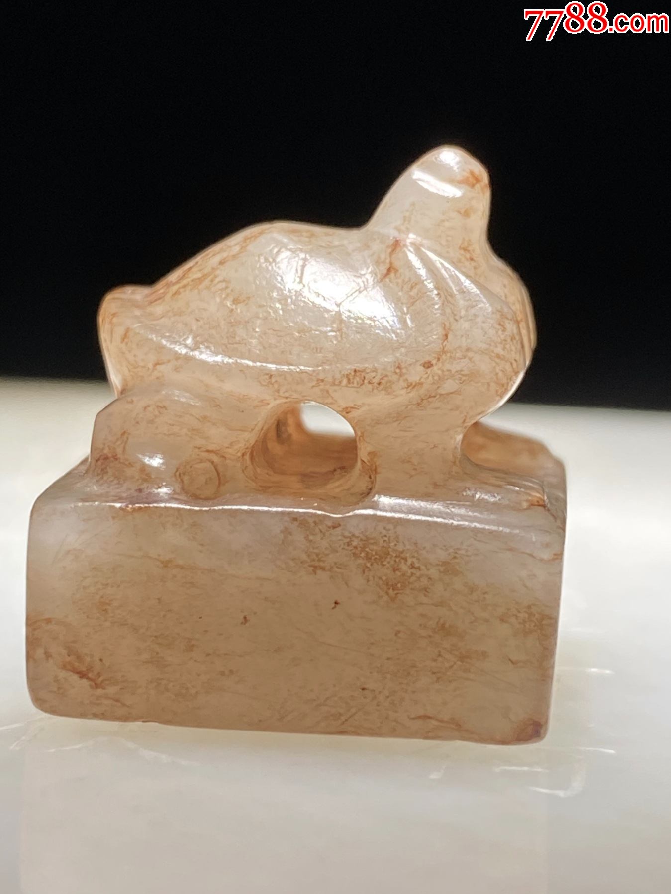 旧玉印章战汉玉龟印金石篆刻高古玉印章鸟篆龟钮印古玉收藏