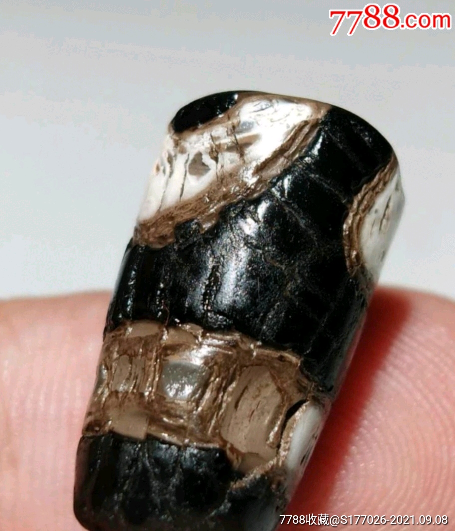 藏传火供天珠己钙化玉化