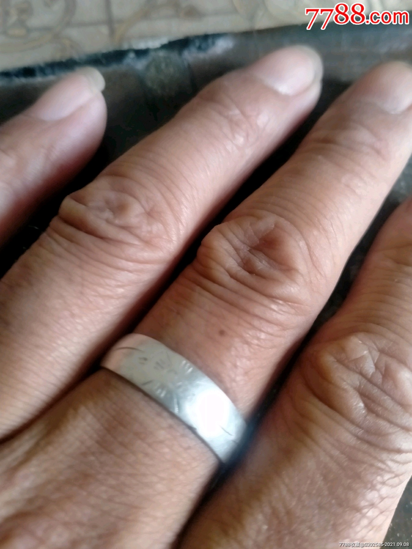 老东西老物件老银戒指韭菜边银戒指