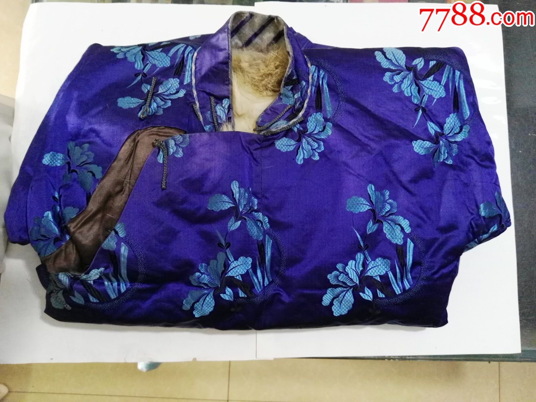 民国女式绣花丝绸狗皮棉袄-价格:180元-se82489533-唐装-零售-7788酒