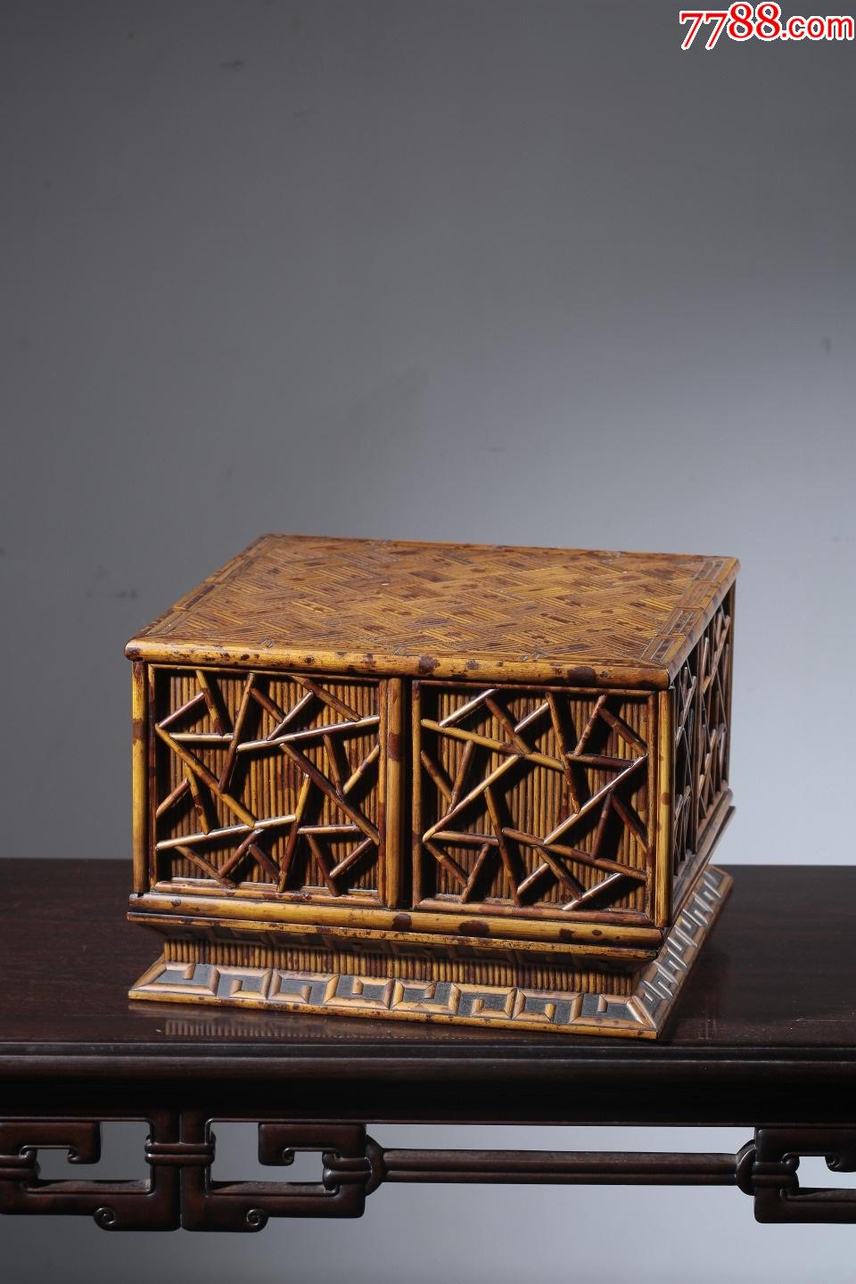 湘妃竹冰裂纹四方多宝阁(可旋转)_价格32000元_第1张_7788商城__七七