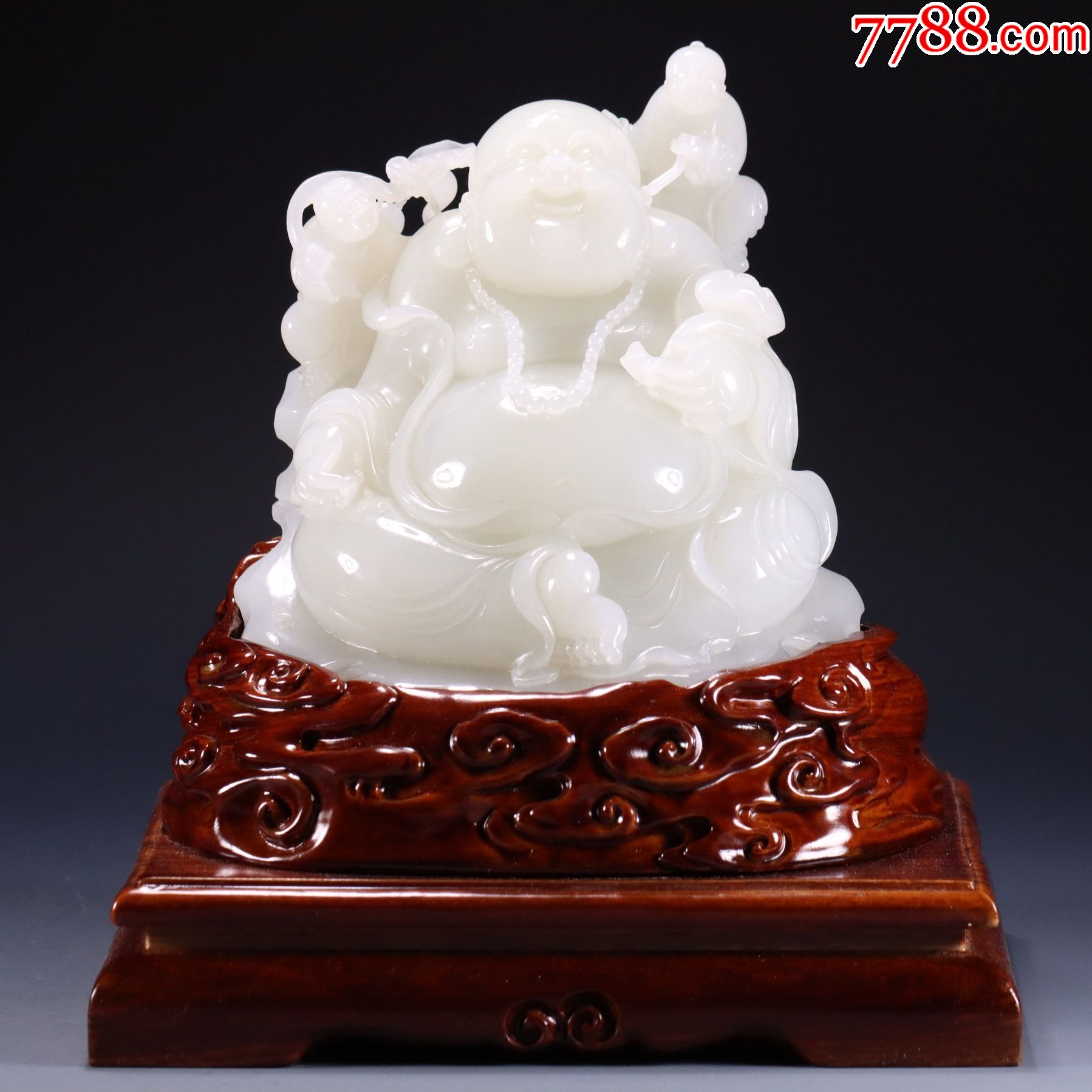 和田玉笑佛摆件