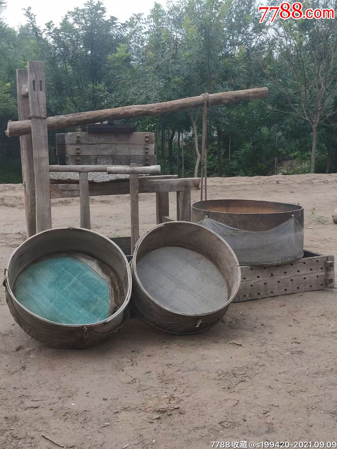 民俗精品做豆腐老工具一套全品包老展馆装修装饰