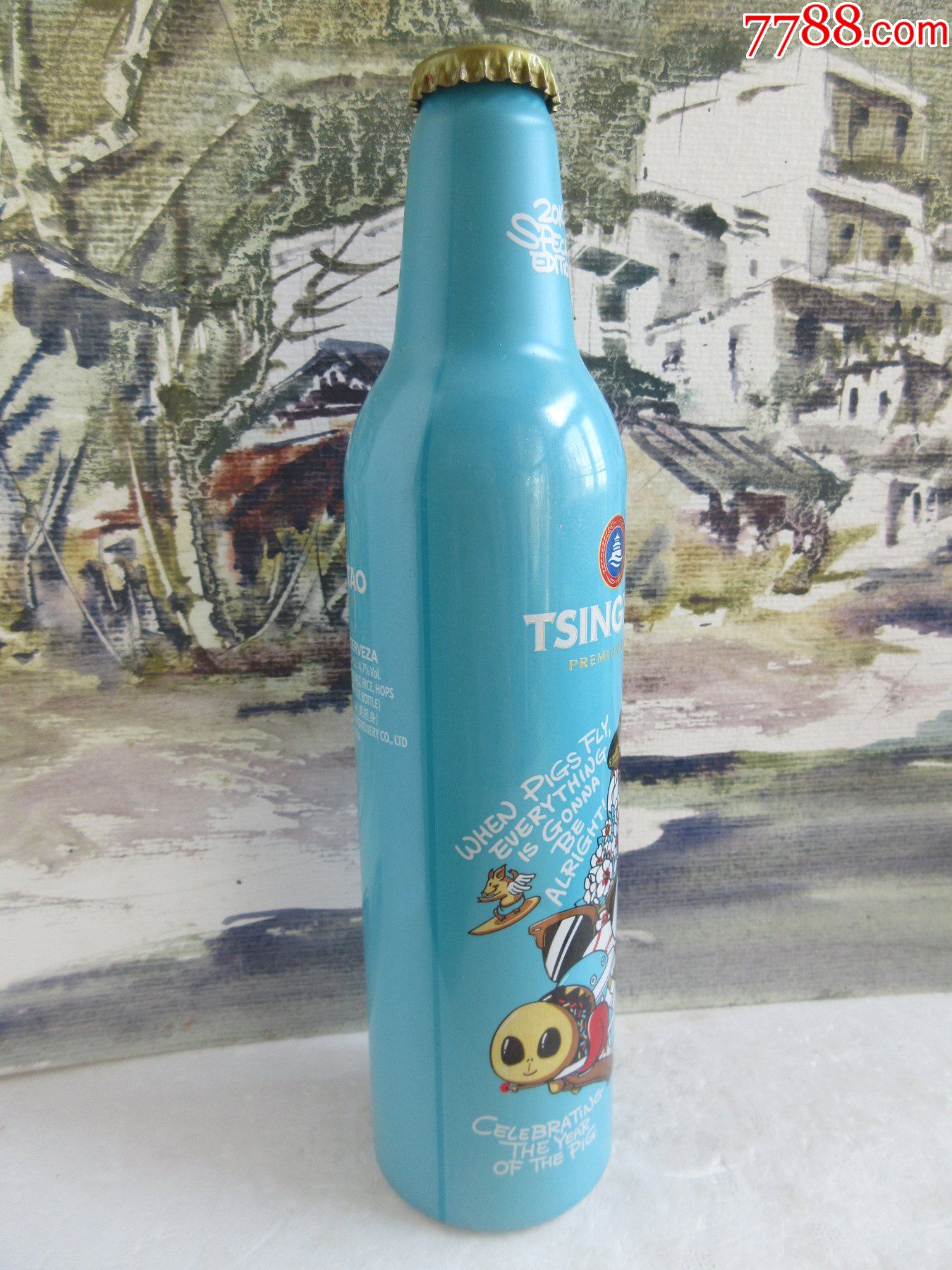 青岛啤酒=出口猪【473ml】【盖与瓶时间不一致】【空瓶】