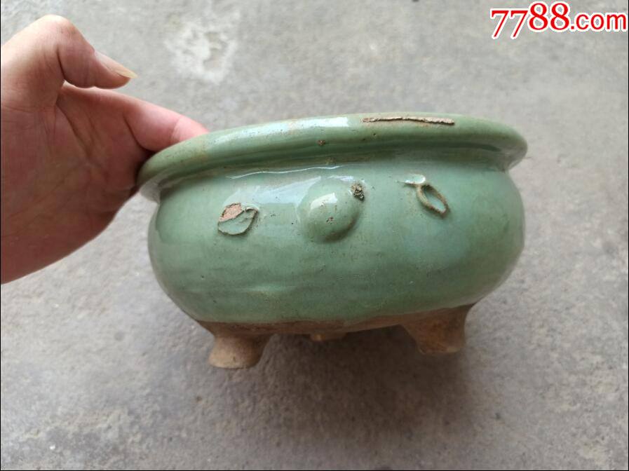 民国绿釉三足大香炉_价格268元【龙泉斋跑地皮】_第1张_7788商城