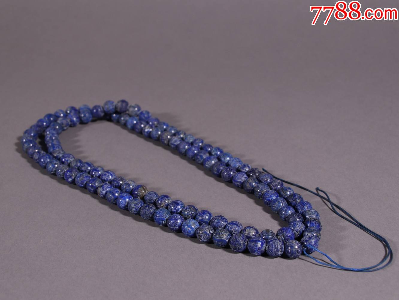 青金石雕团寿纹108佛珠-价格:4600元-se82567953-青金石-零售-7788