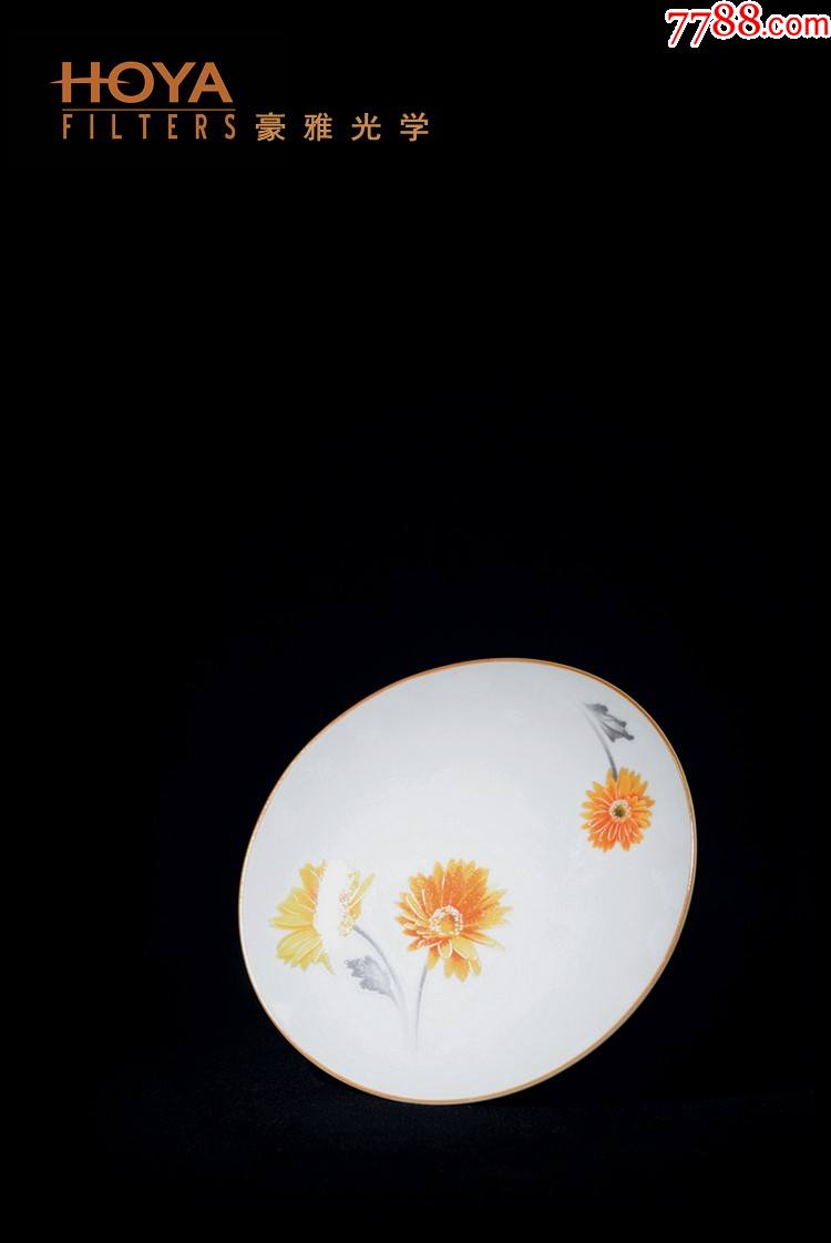 日本古董hoyawhiteshadow豪雅光学洁白之影白釉瓷盘洁白素雅