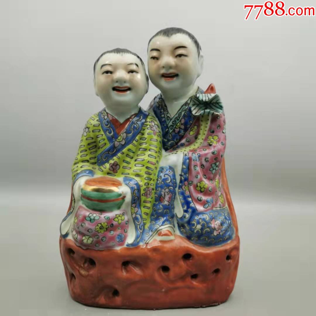 清代粉彩和合二仙瓷塑摆件_价格6800元_第1张_7788收藏__收藏热线