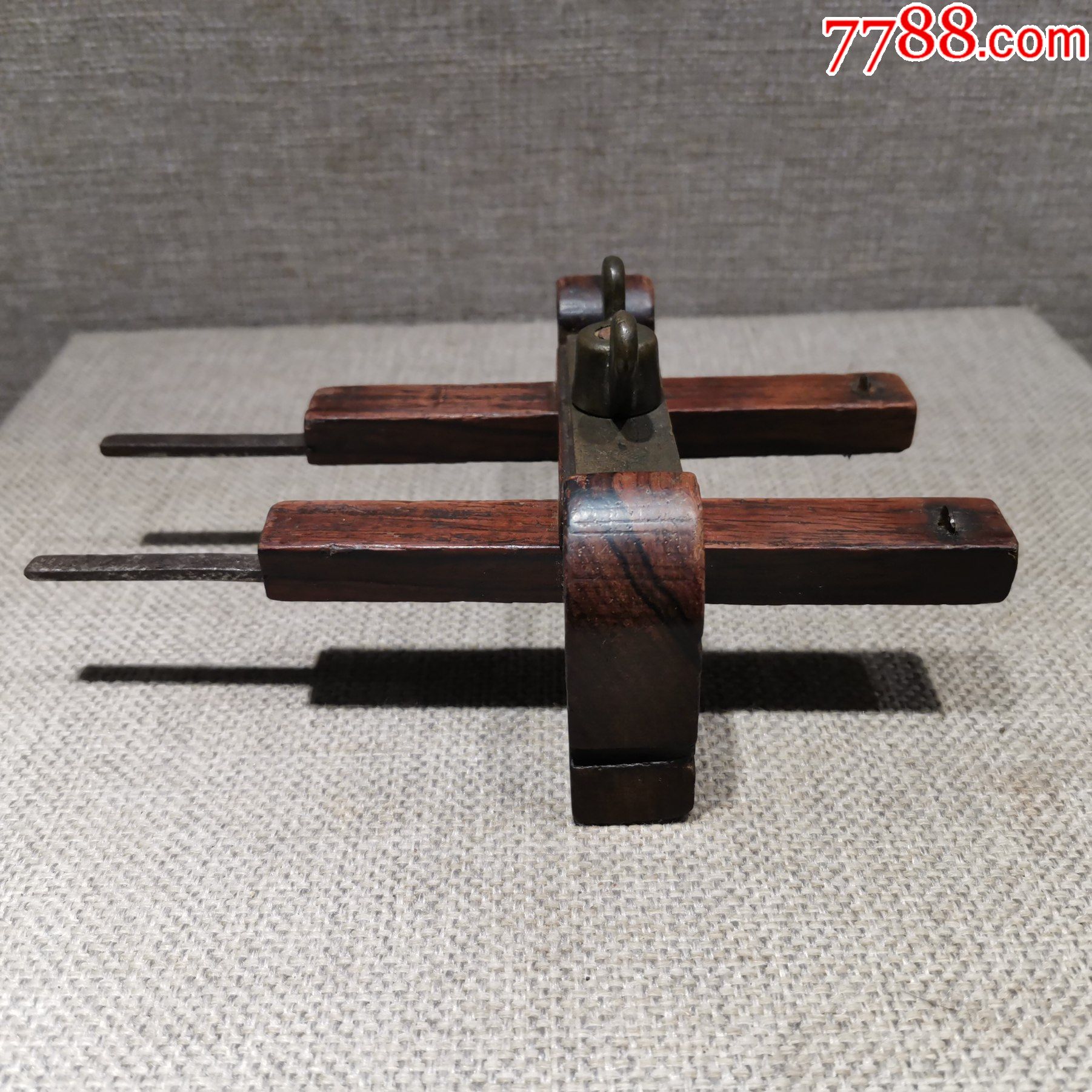 老木器收藏民国民俗老物件木匠工具双线勒海南黄花梨原品怀旧摆设经典