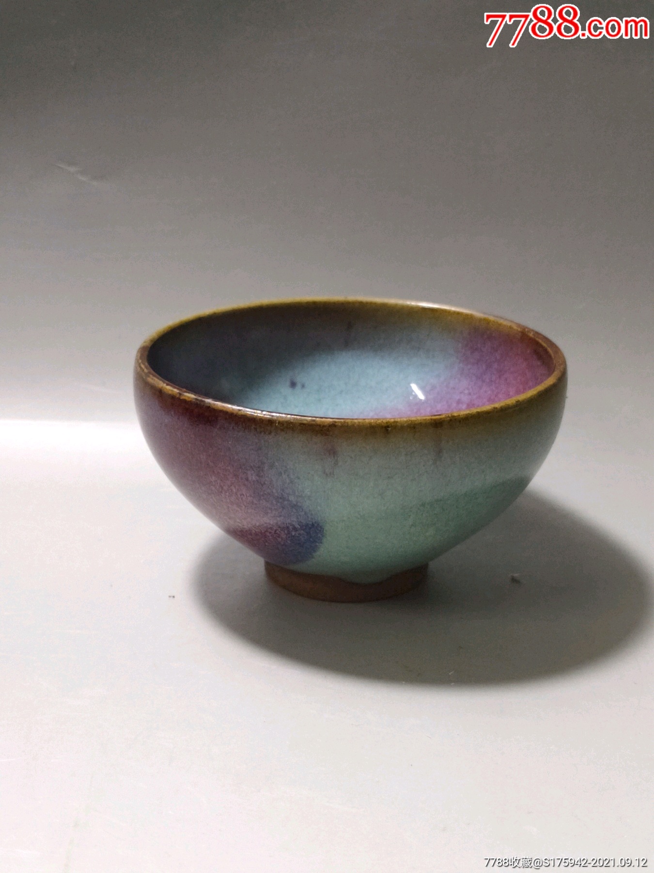 钧窑茶盏,老瓷器