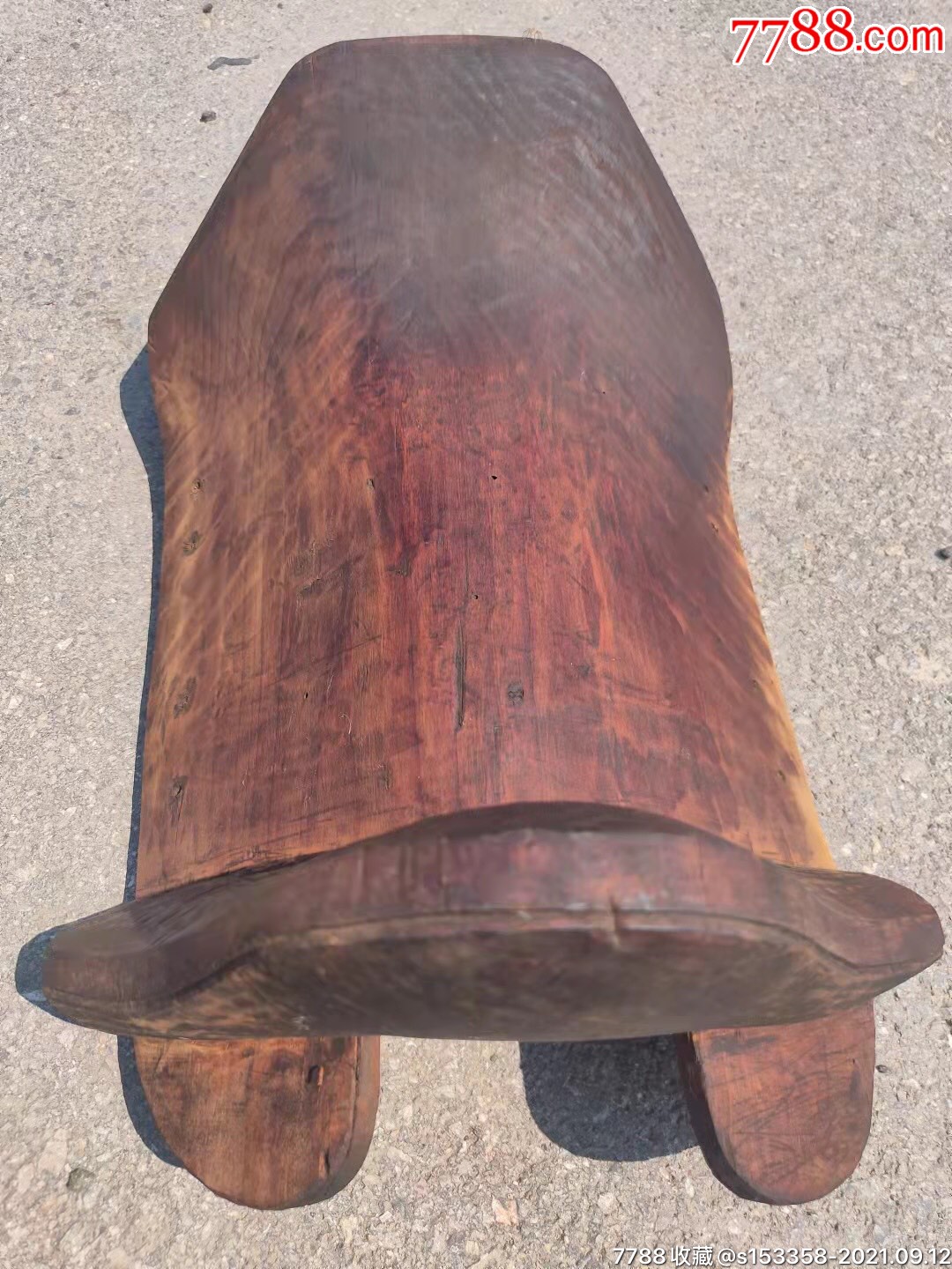 清代楠木老马鞍整木雕刻而成木