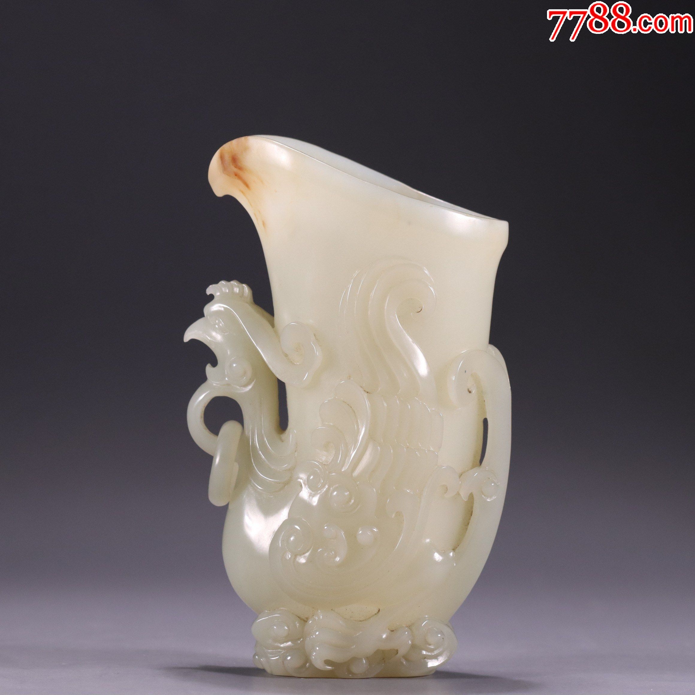 旧藏和田玉凤樽杯a84s260f