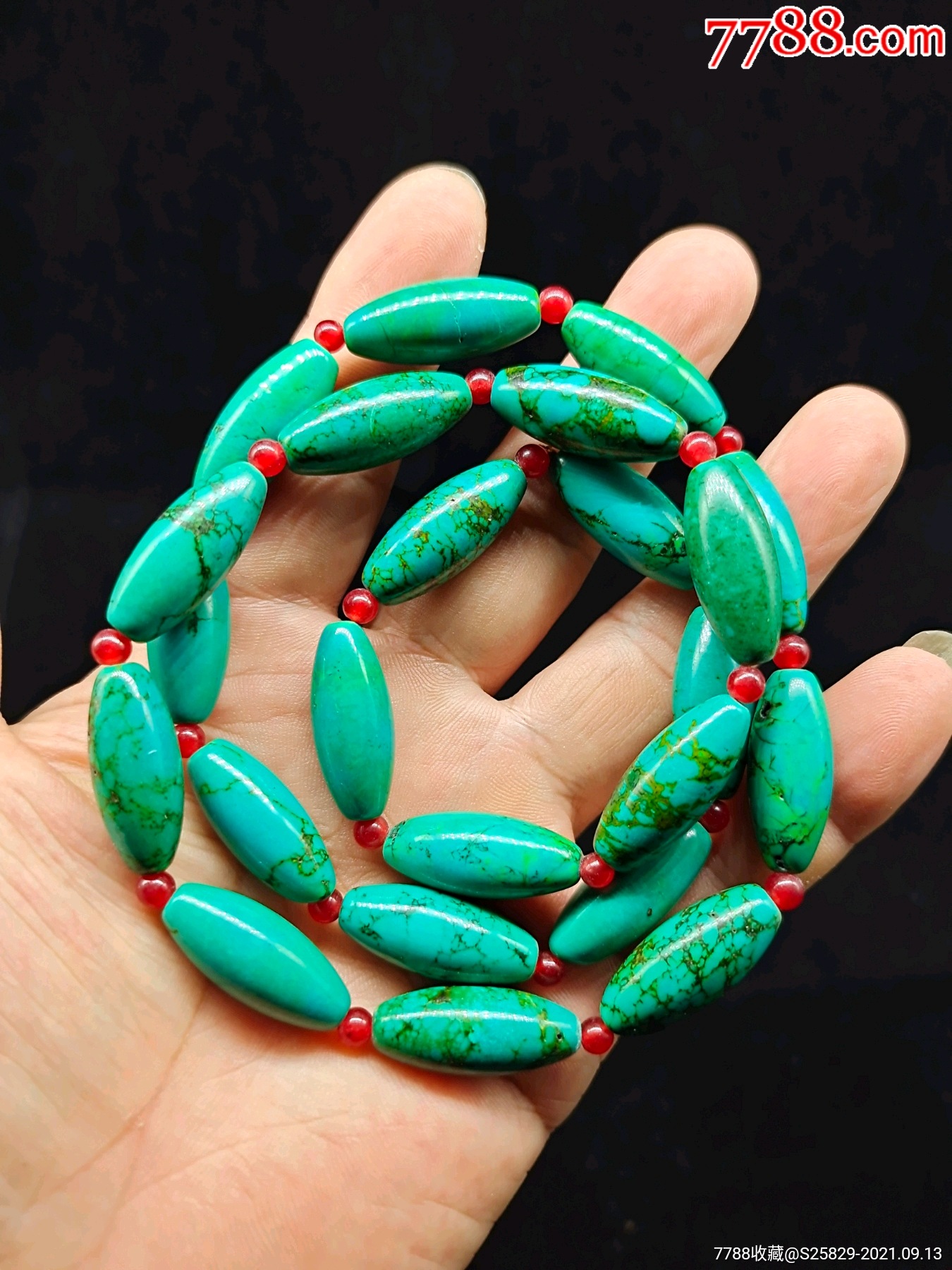 旧藏绿松石素工串珠佛珠