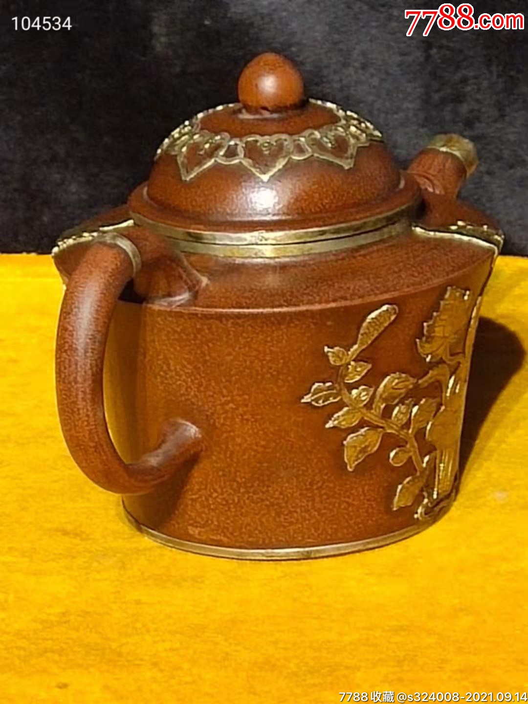 名人包银紫砂壶一把