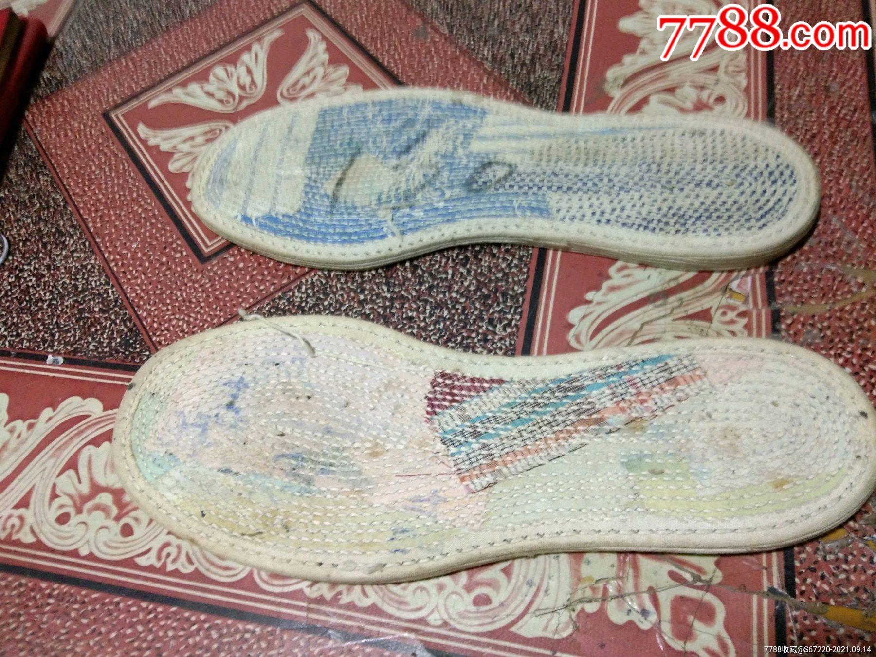 民俗老物件棉鞋底老式棉鞋鞋底手纳千层底没用过04