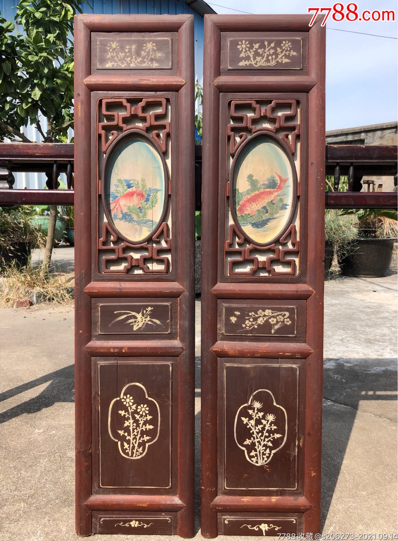 老木雕老挂屏画框一对￥2999品99【清代】万字老木雕花窗挂件￥58