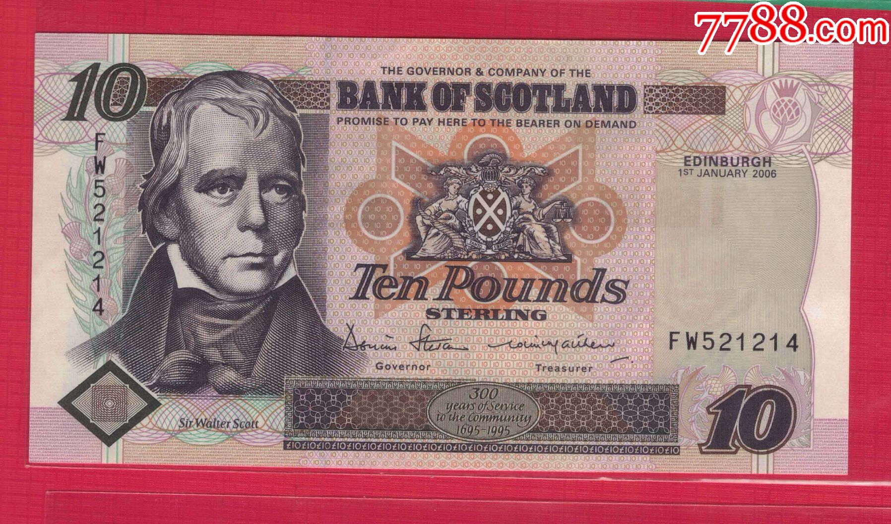 苏格兰2006年10镑实物图unc
