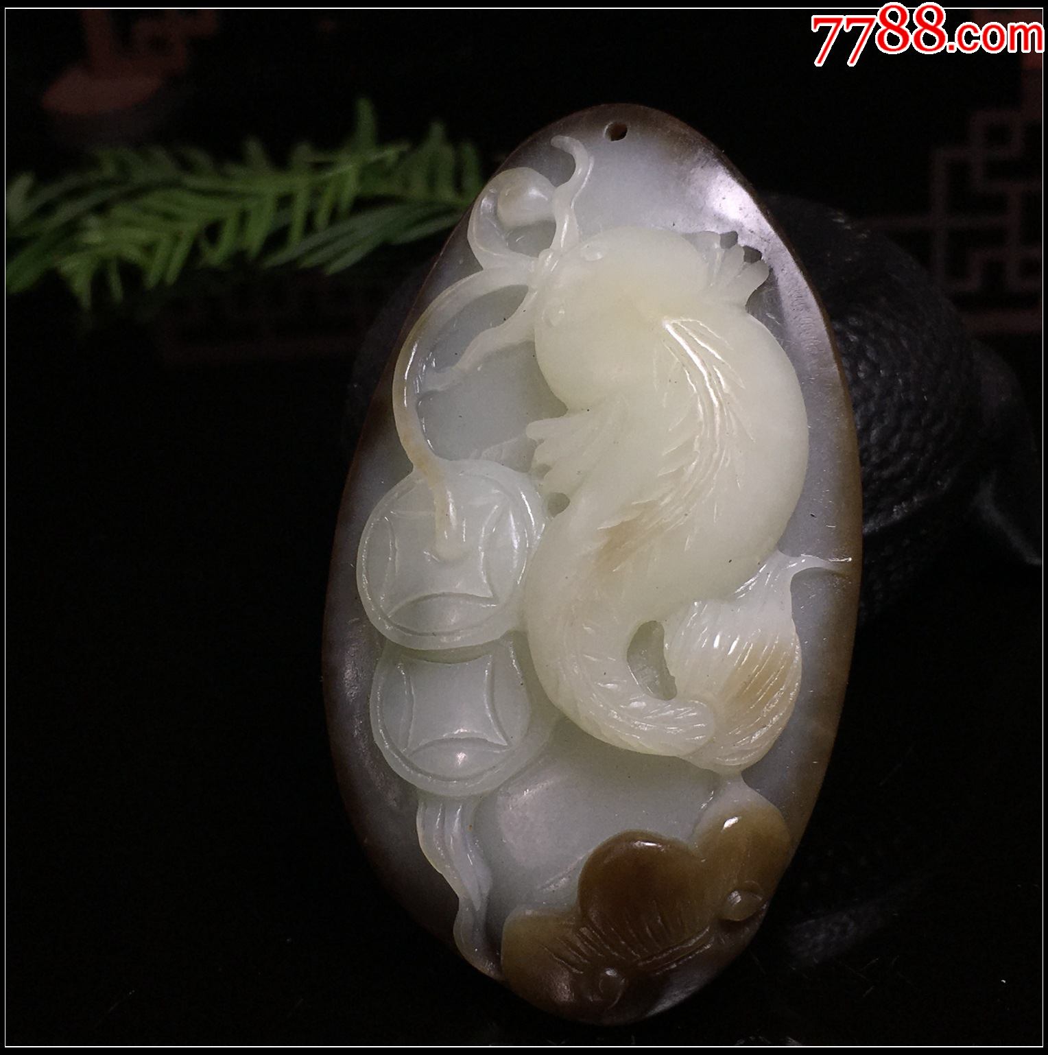 新疆和田玉人参人生如意雕件把玩件