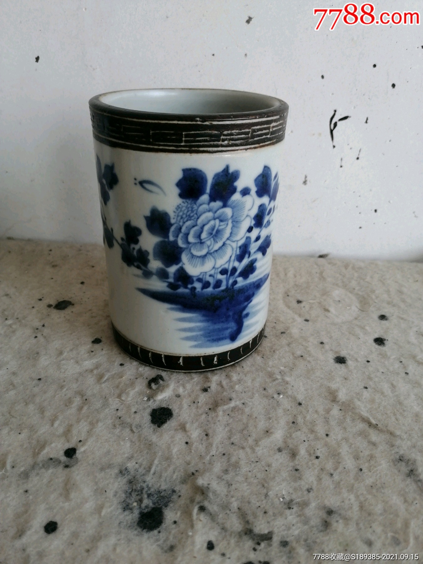 清花卉纹笔筒_青花瓷_大雅斋古董店【7788收藏__收藏热线】