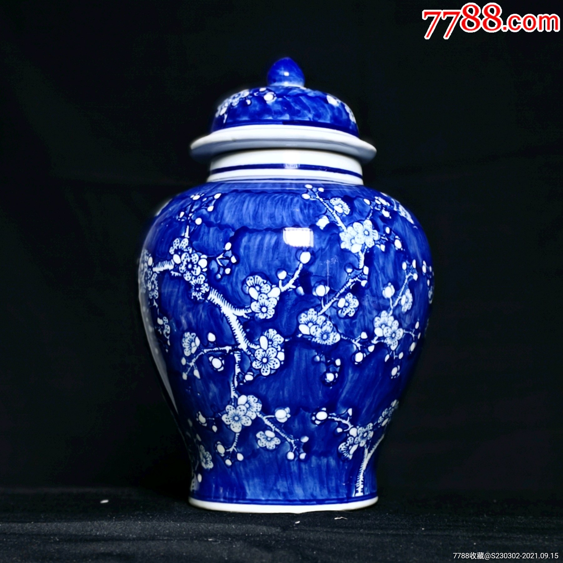 将军罐手绘青花茶叶储存罐子_青花瓷_第1张_7788玉器收藏