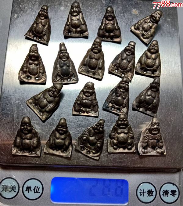 清代十八罗汉银帽饰一套带款_其他银器_图片价格_收藏价值_7788落地钟