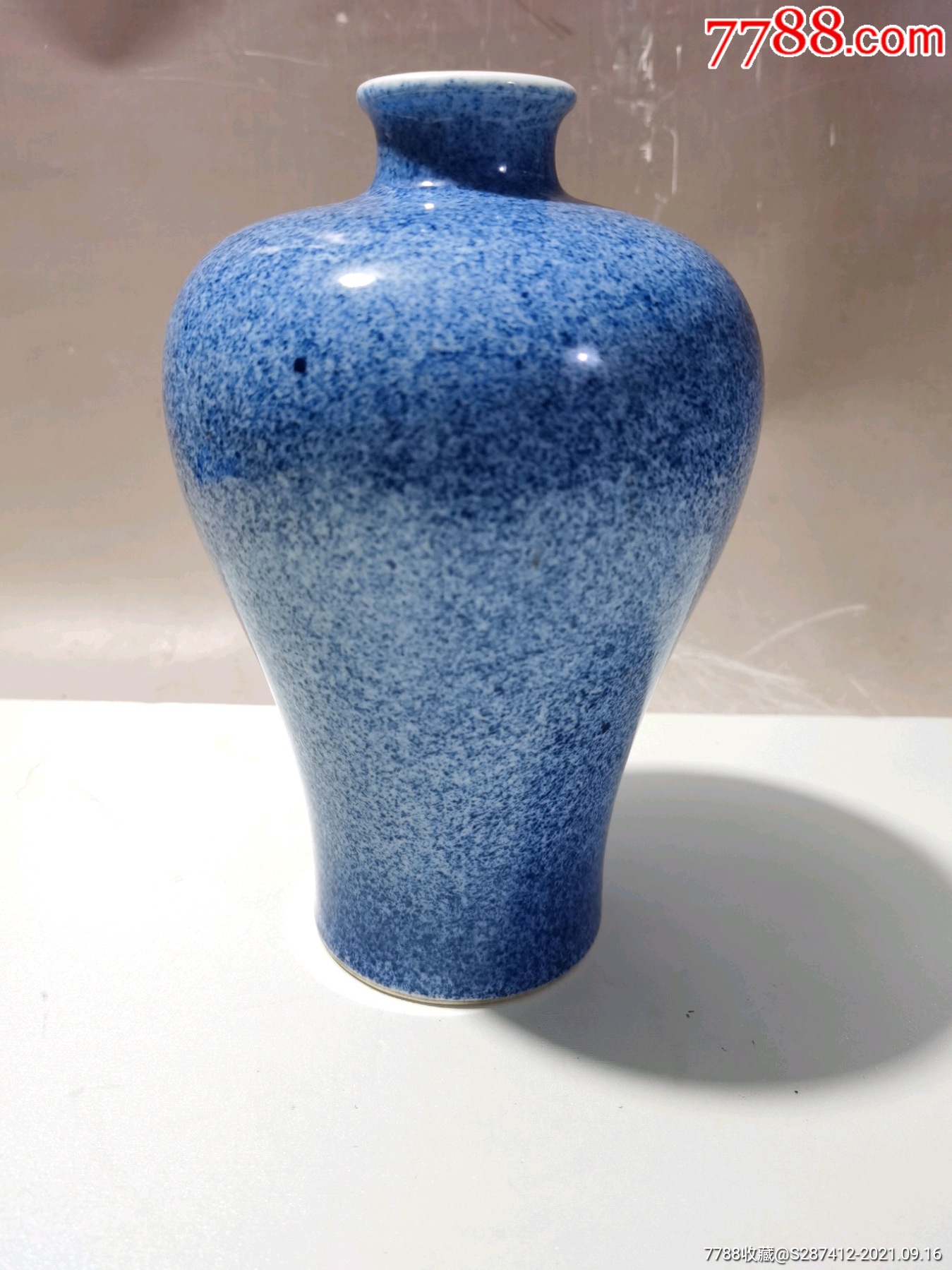 清代洒蓝梅瓶_蓝釉瓷_回收价格_收藏价值_7788纪念钞