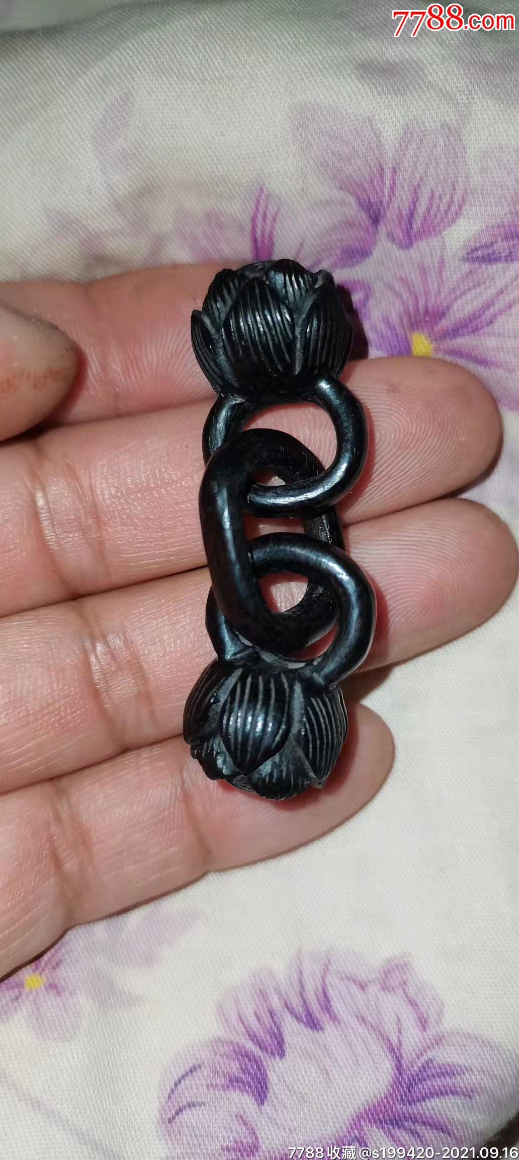 老乌木木雕连环挂坠一木雕刻而成完美漂亮