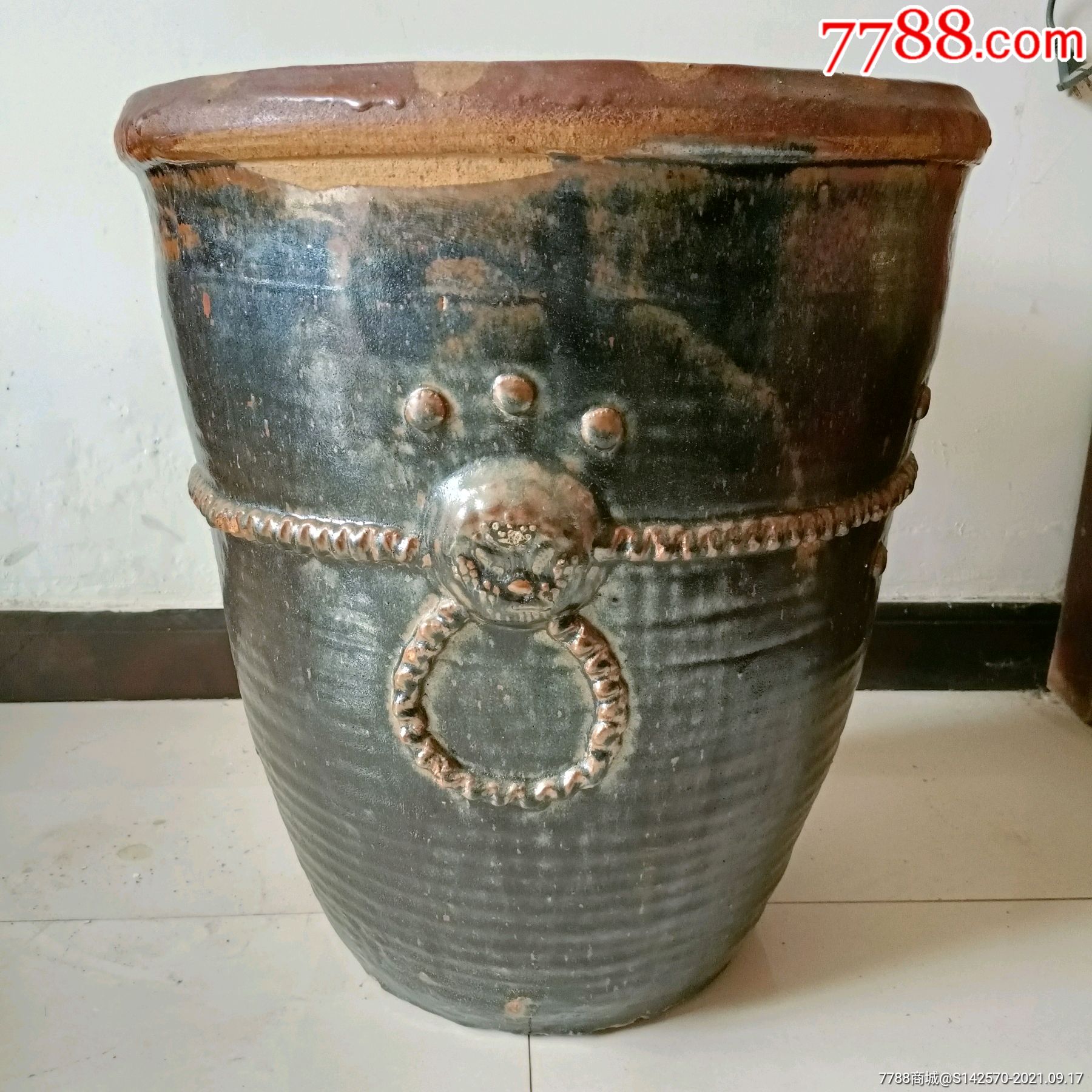 清代老窑黑釉窑变大号鱼缸完整保老保真-价格:1888元-se82666591-黑瓷