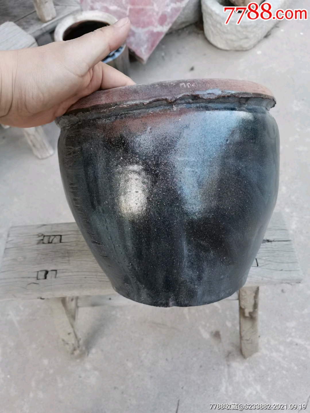 民国乌金釉老缸-价格:100元-se82695102-其他陶器-零售-7788陶器收藏