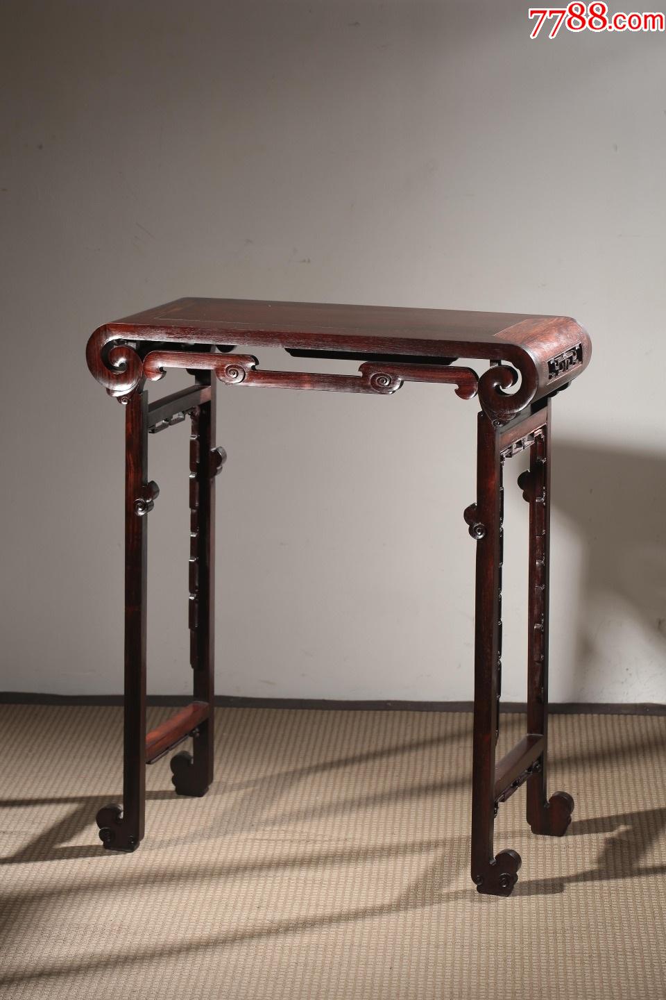 大红酸枝独板面书卷香案