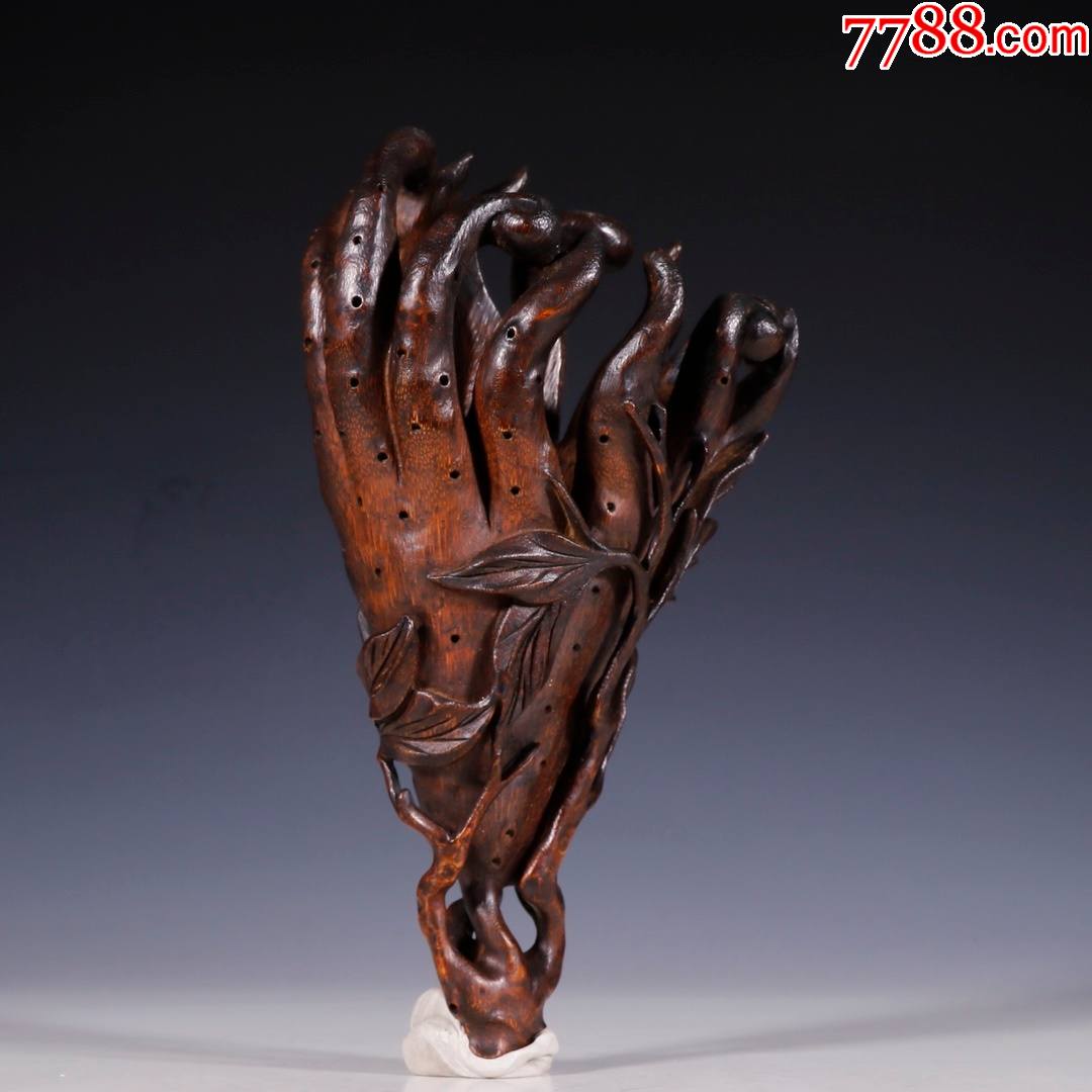 老竹雕镂空雕佛手
