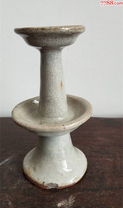 哥窑老瓷灯盏