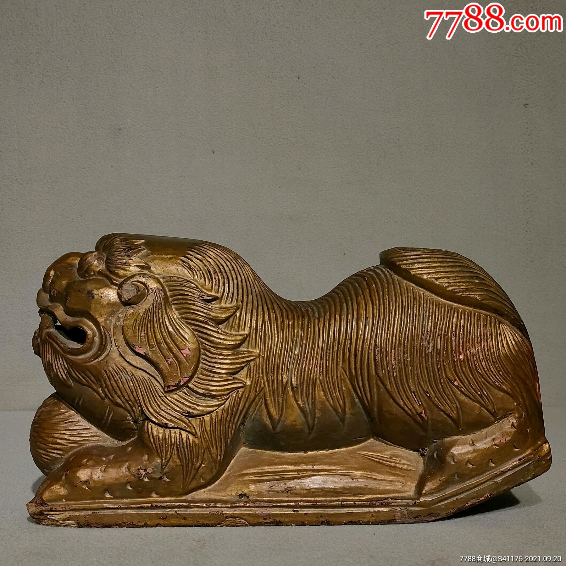 清代木雕特大号狮子