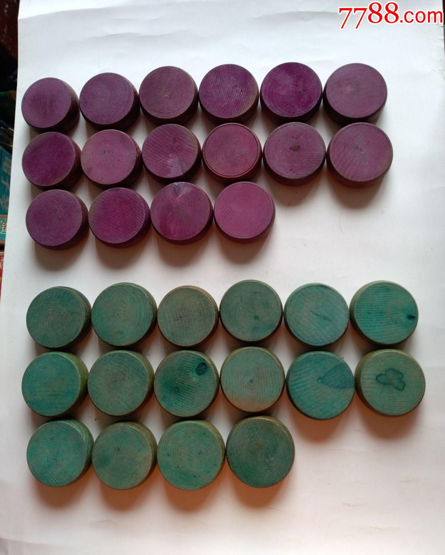 早期彩木象棋刻字锋利流畅刻字精美直径5厘米厚18厘米点图可放大