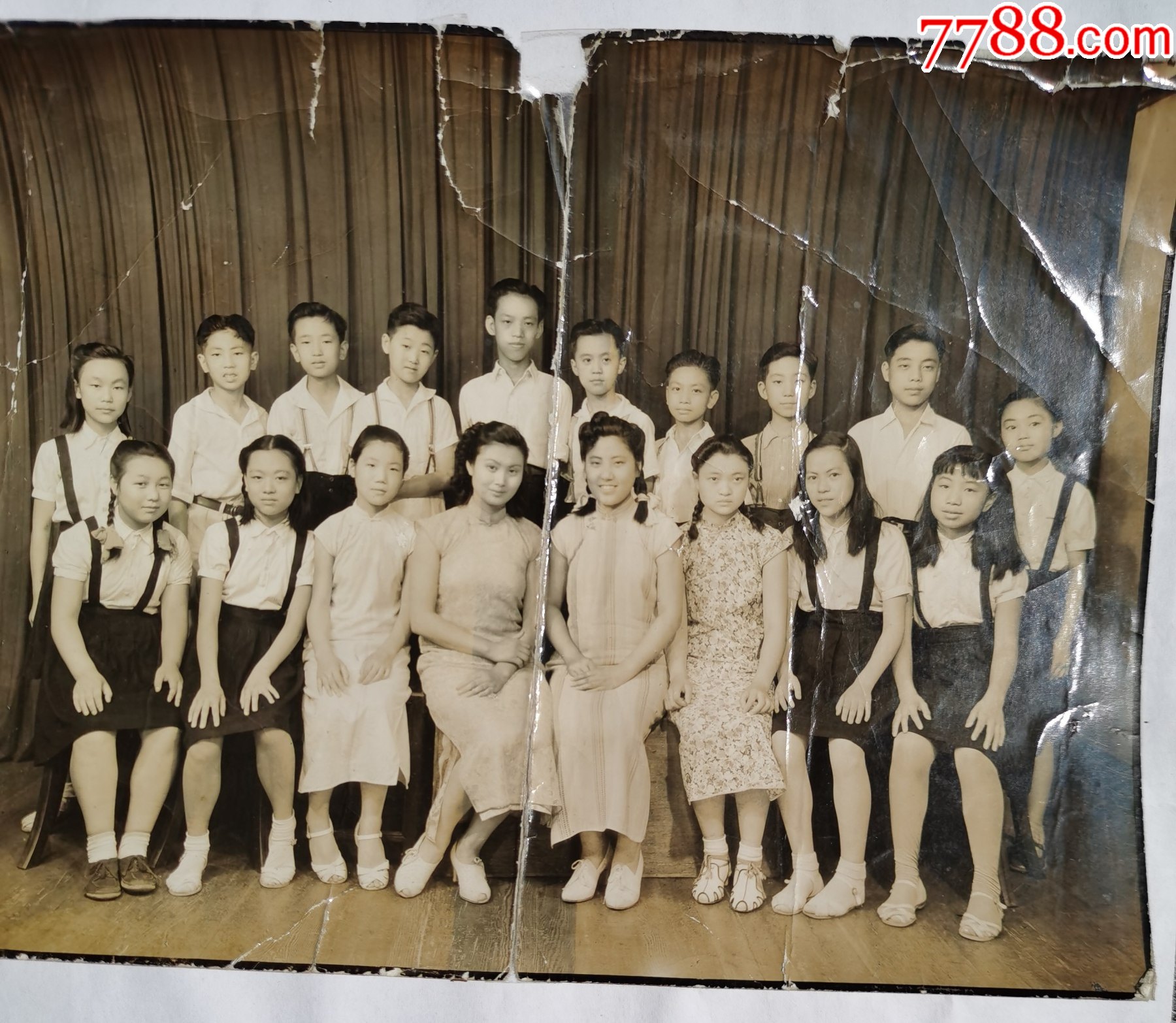 民国1940年上海乐园小学毕业纪念照a