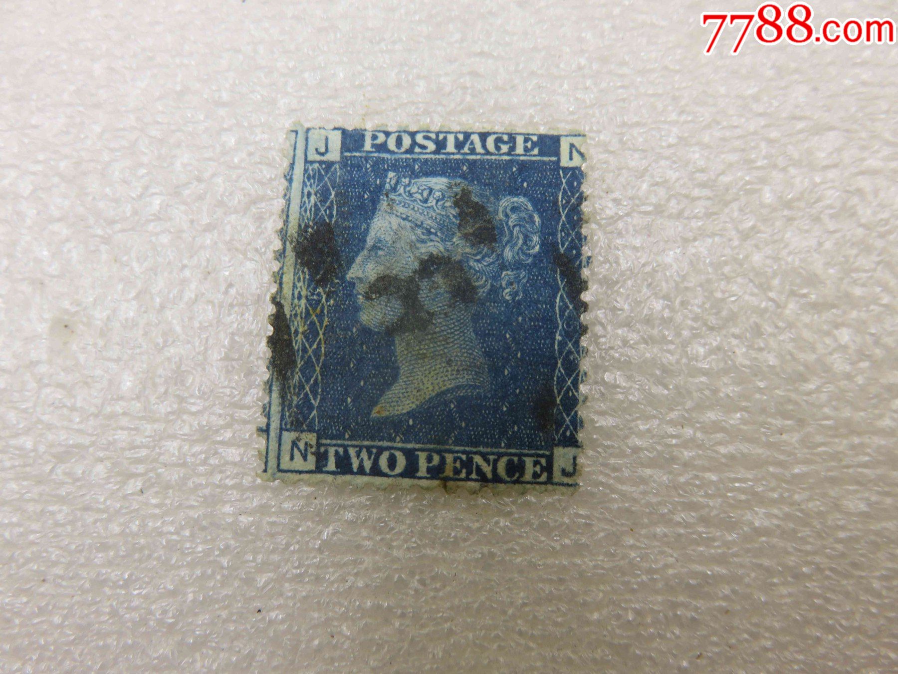 1600#英国维多利亚女王一世像蓝便士jn邮票1枚