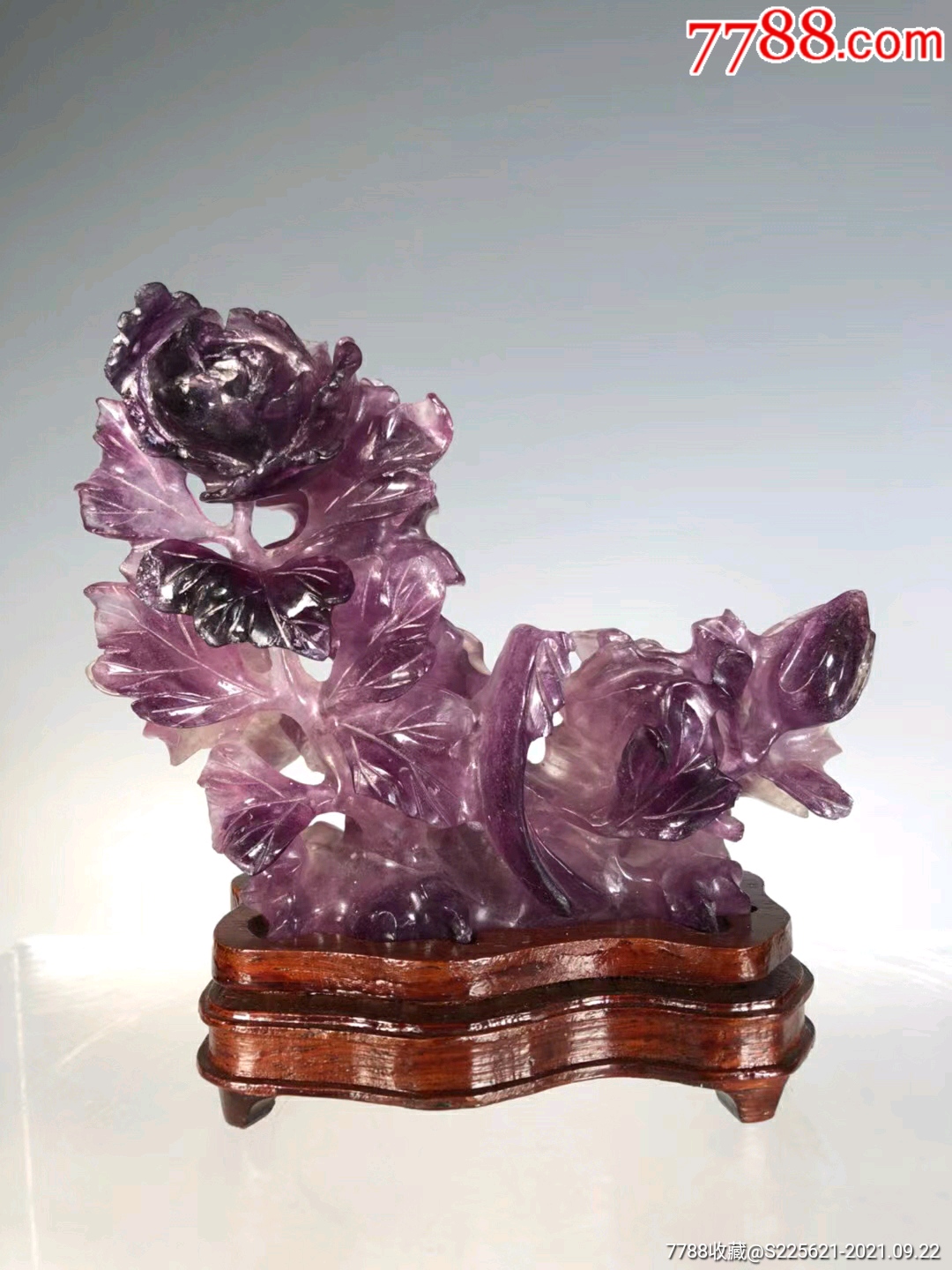 紫水晶花卉型案头摆件