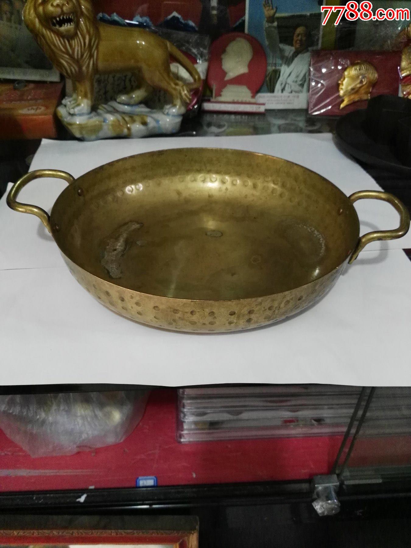 民国纯铜手工刨制炒中药铜锅