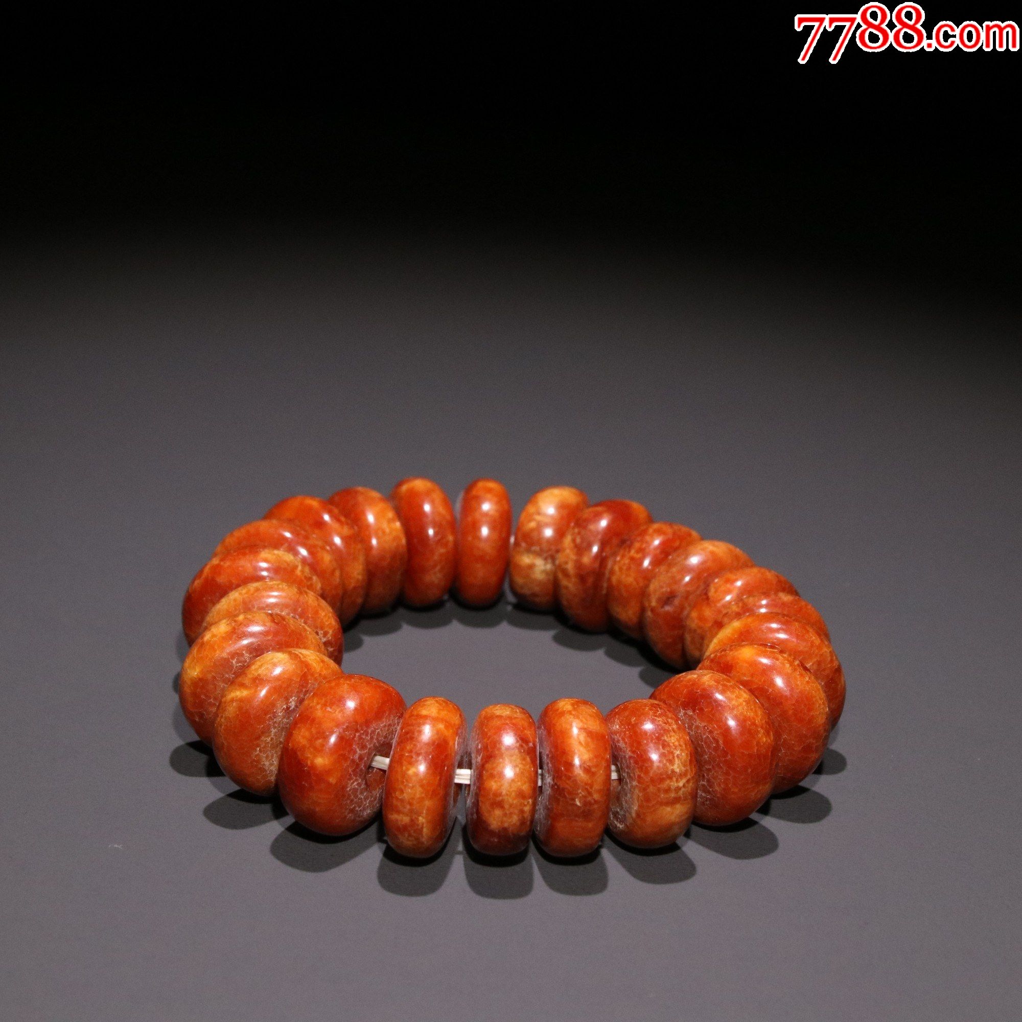 老蜜蜡饼珠手串