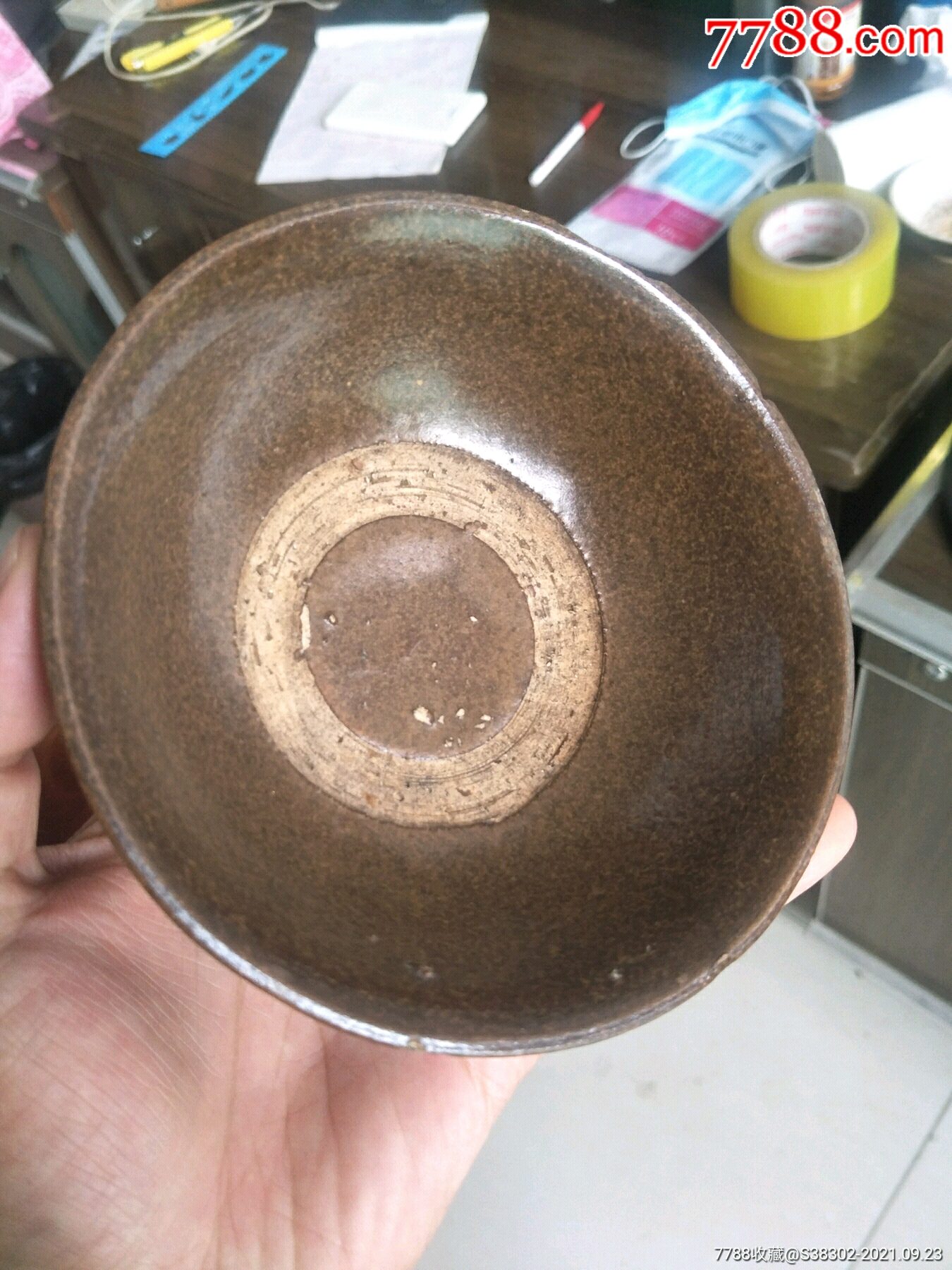 明清时期酱釉茶叶末釉碗一枚临清运河古玩店万枚古陶瓷标本馆