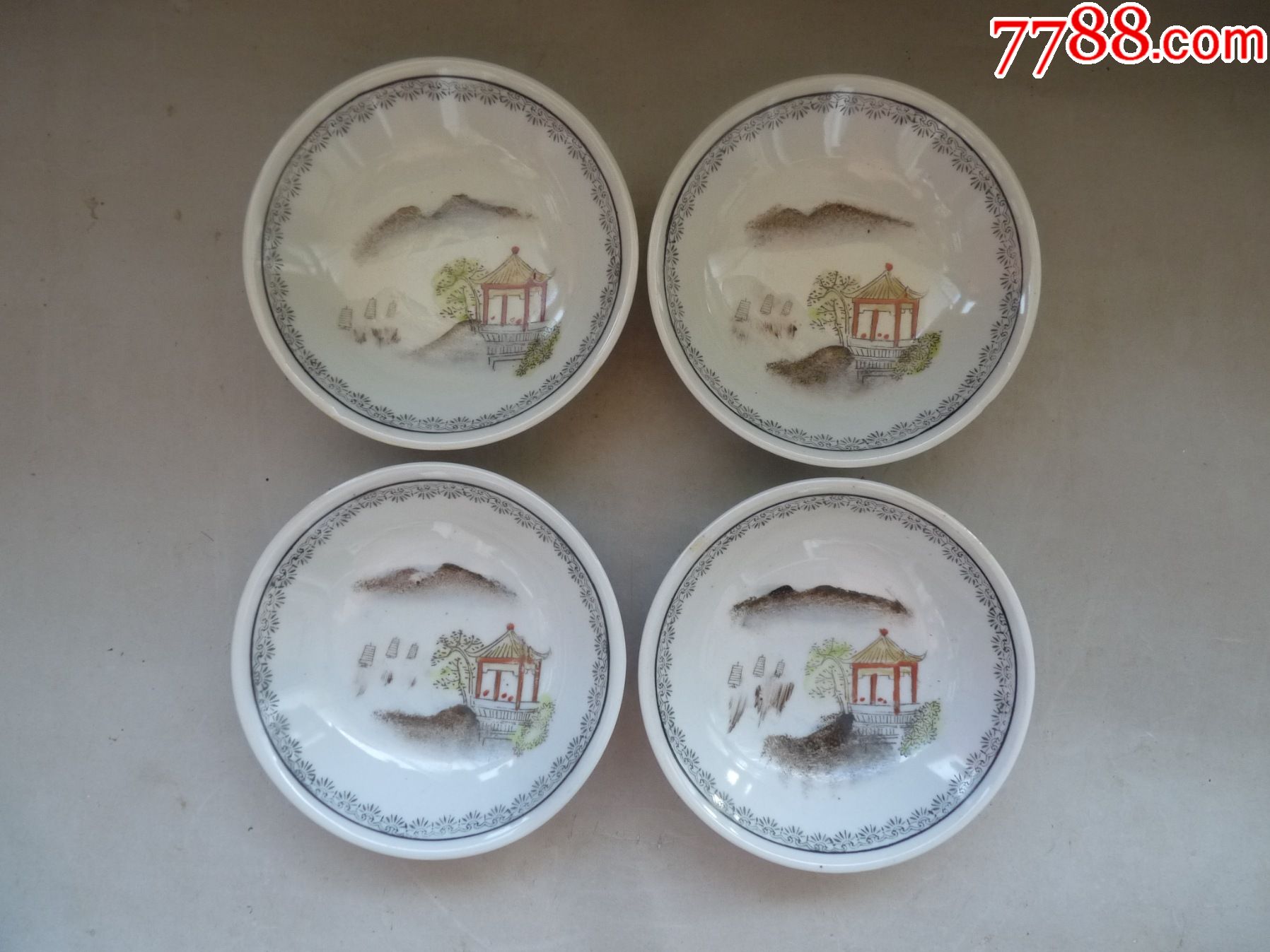 景德镇艺术瓷厂山水碟四个-价格:90元-se82777980-彩绘瓷/彩瓷-零售