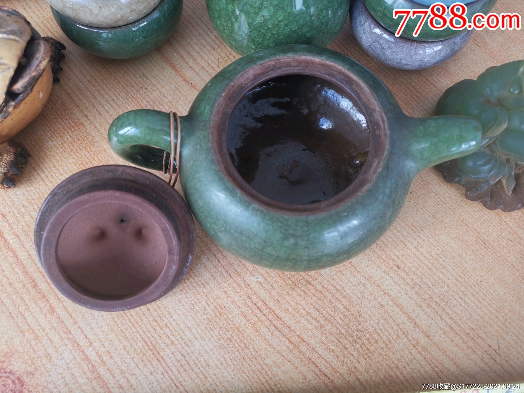 老紫砂掛釉茶壺茶具11件套_紫砂壺_第4張_7788陶器收藏