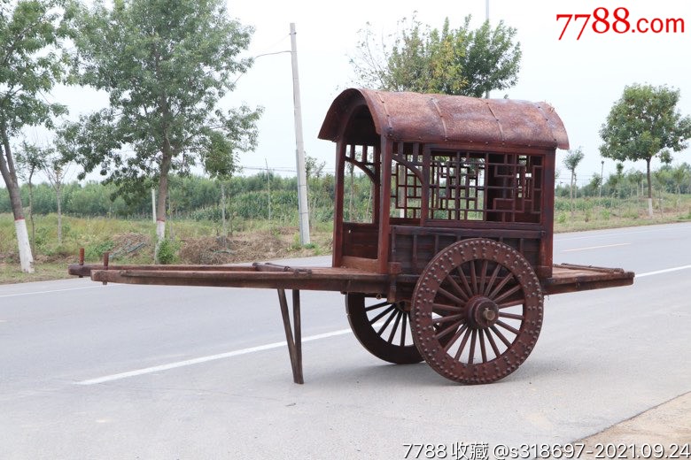 民国后期老榆木马车一辆完整无缺品相如图可正常使用尺寸395130高210