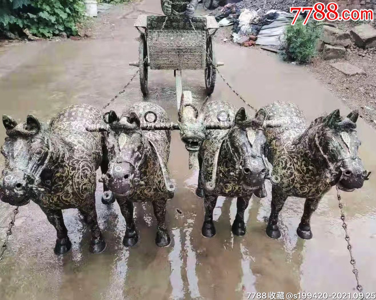 新做青铜天子驾六满工措银工艺天子所御驾六其余副车皆驾四纯手工精制