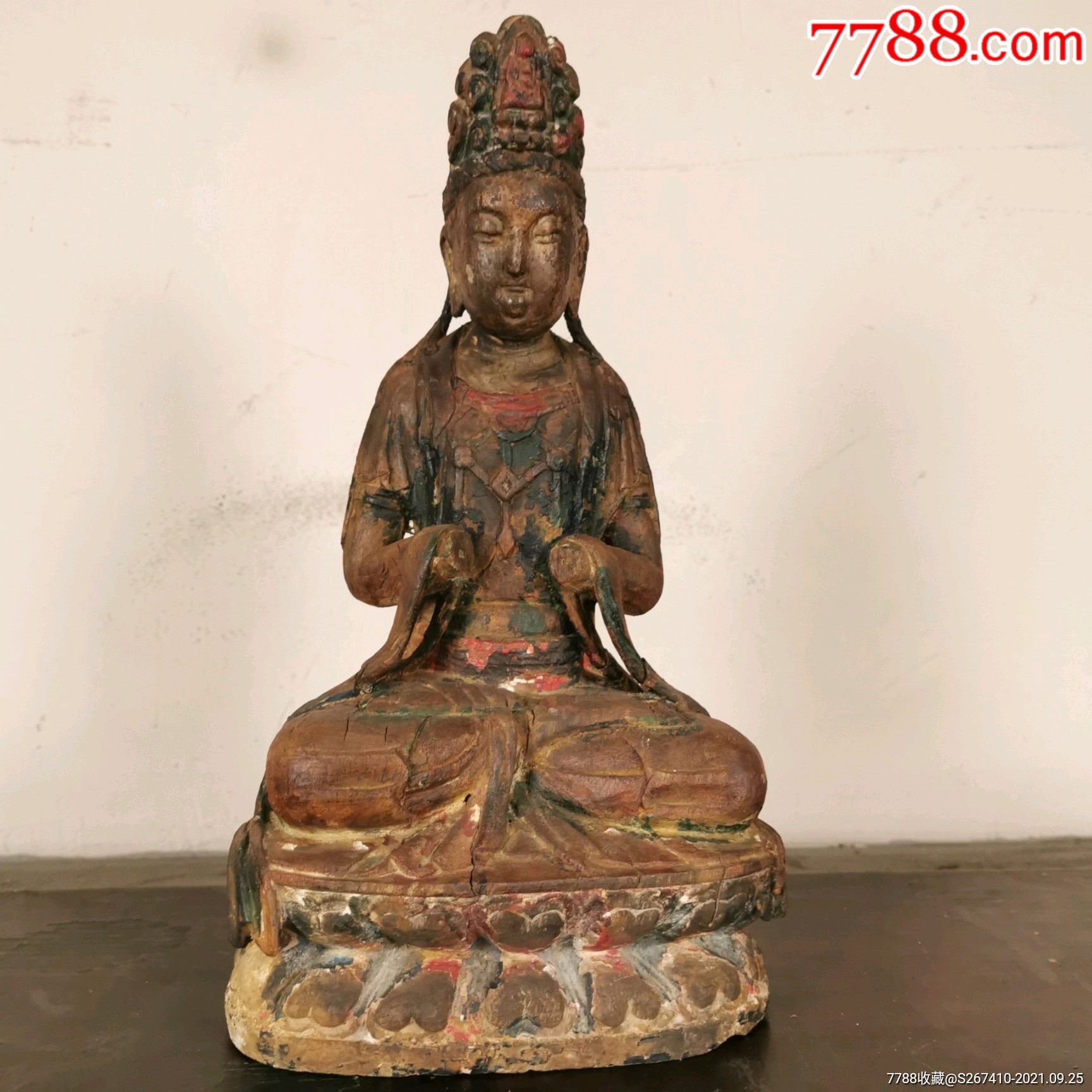 清代彩绘木雕观音菩萨造像_价格8000元【秀雅斋】_第1张_7788收藏