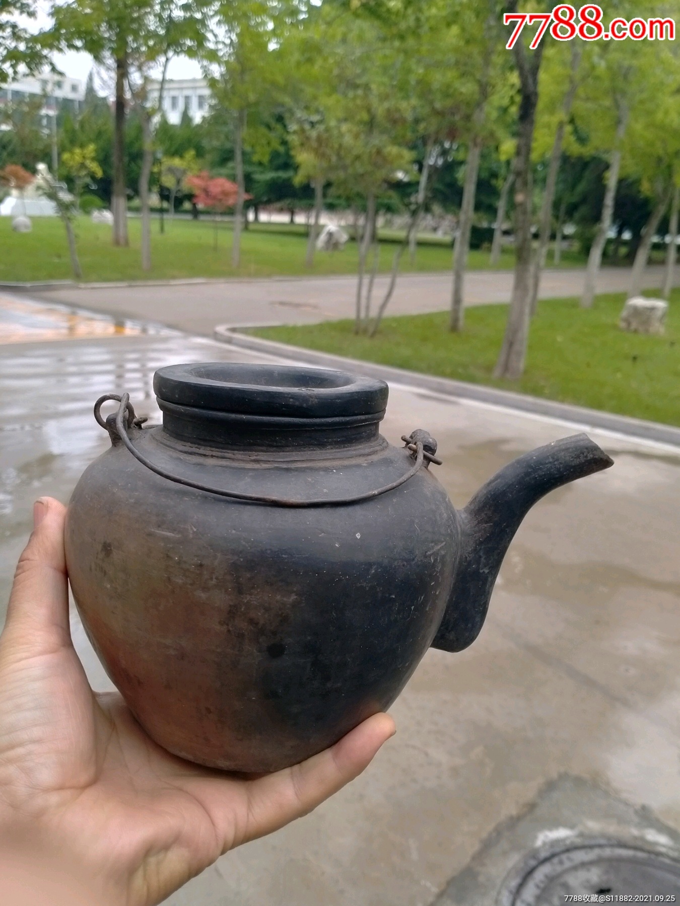 喝茶礼器民国手工打造黑陶泥料烧制茶壶非物质文化遗产民俗老物件