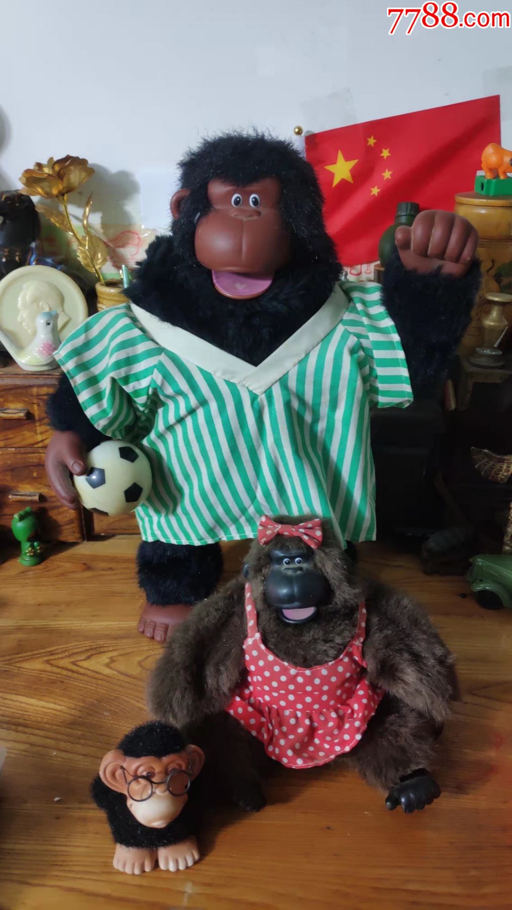 上世纪90年代猩猩造型玩具2只合售怀旧老玩具