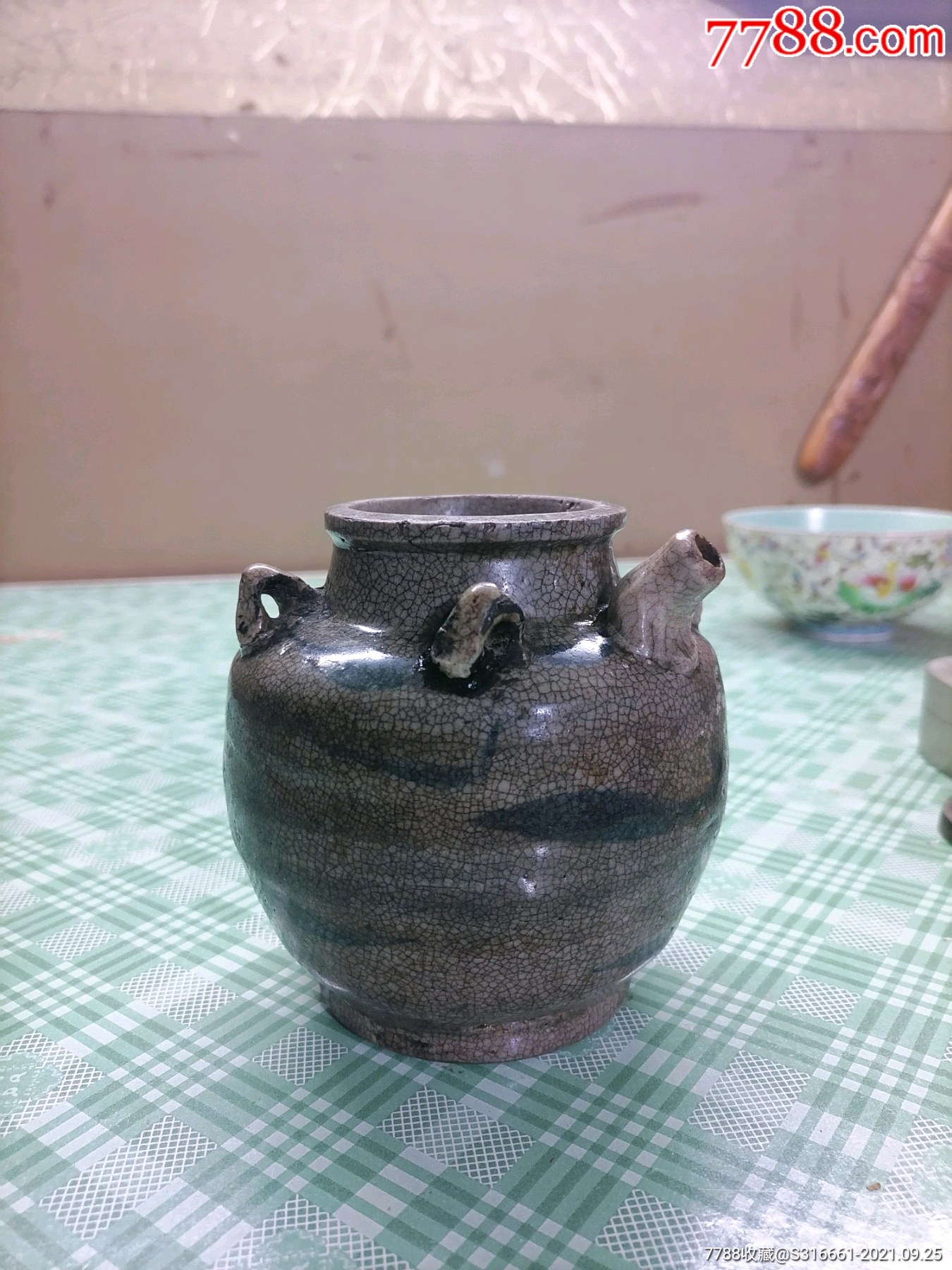 清代老青花四耳罐